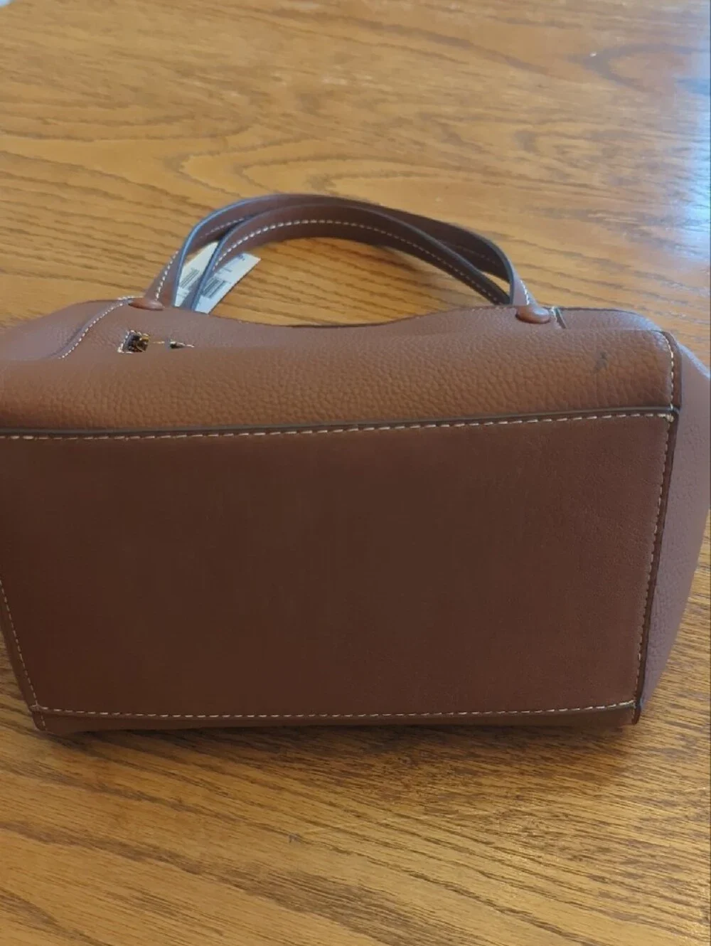 Rosetti Tan/Brown Satchel with Gold Accents